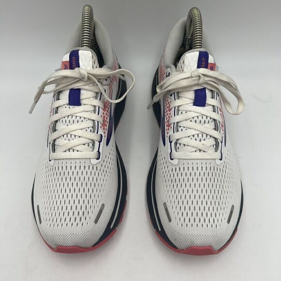 Sz US 9 EUR 40.5 UK 7- Brooks Ghost 14 White Purple Coral Shoe Sneakers Lace Up - Picture 4 of 10